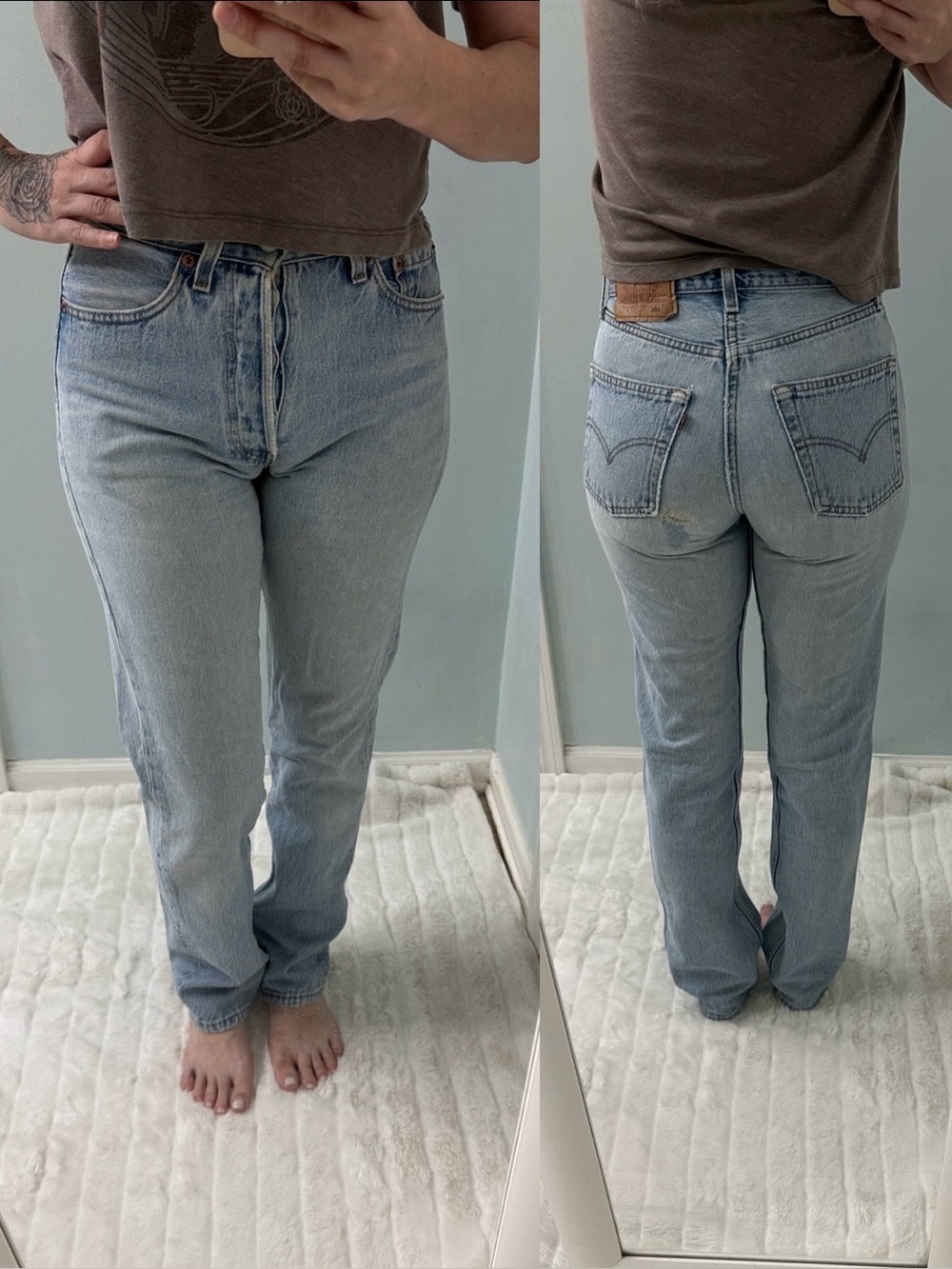 Vintage Levis 501 Jeans Light Faded Blue 25